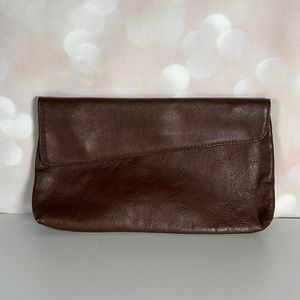 VINTAGE Juliette Brown Leather Clutch Made in USA